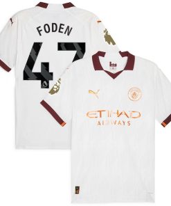 Phil Foden Manchester City Puma 2023/24 Away Authentic Player Jersey - White