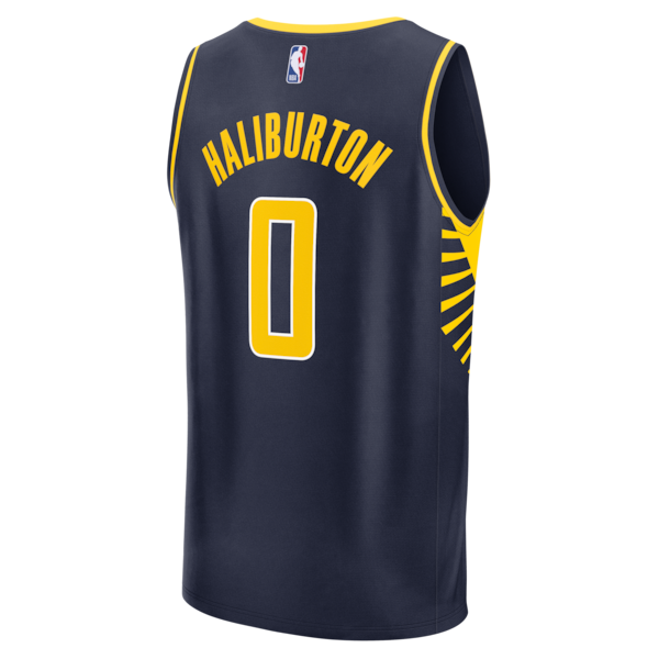 Tyrese Haliburton Indiana Pacers Fast Break Replica Jersey - Navy - Icon Edition - Image 3