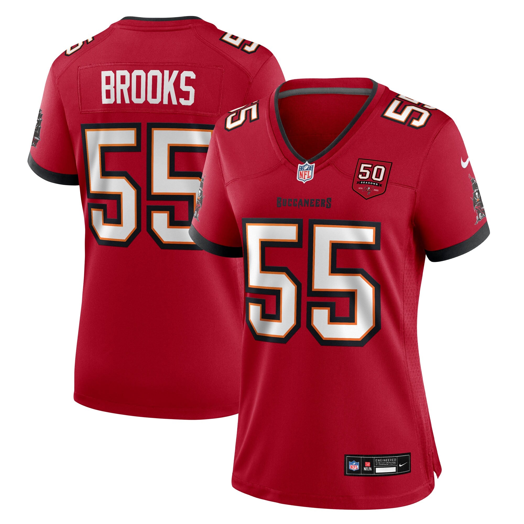 Derrick Brooks Tampa Bay Buccaneers Nike Women's 50th Season Game Jersey - Creamsicle/Red - Image 4