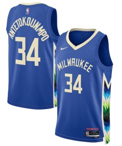 Giannis Antetokounmpo Milwaukee Bucks Nike Unisex 2022/23 Swingman Jersey - City Edition - Royal
