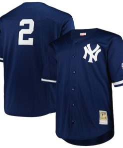 Derek Jeter New York Yankees  Big & Tall Cooperstown Collection Mesh Batting Practice Jersey - Navy