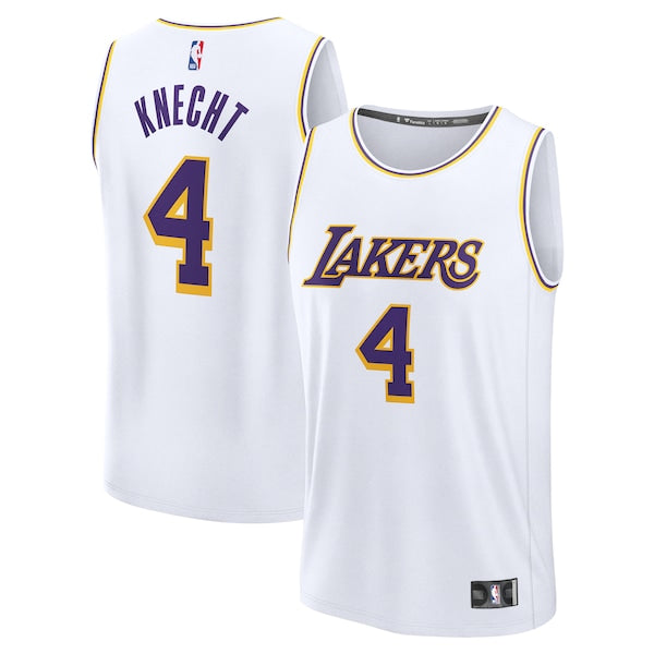 Dalton Knecht Los Angeles Lakers Youth Fast Break Replica Player Jersey - Association Edition - White