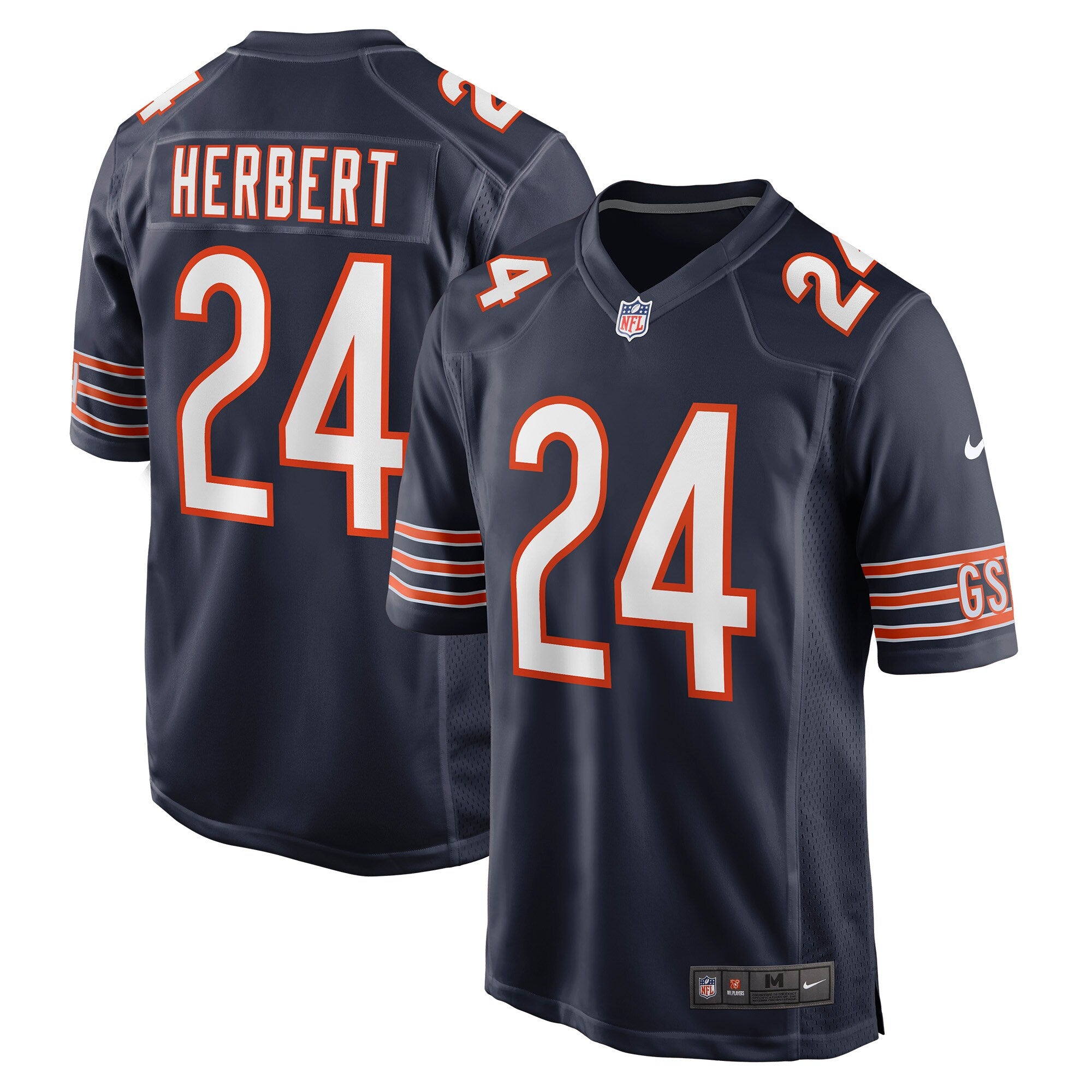 Khalil Herbert Chicago Bears Nike Alternate Game Player Jersey - Orange/Navy - Image 6