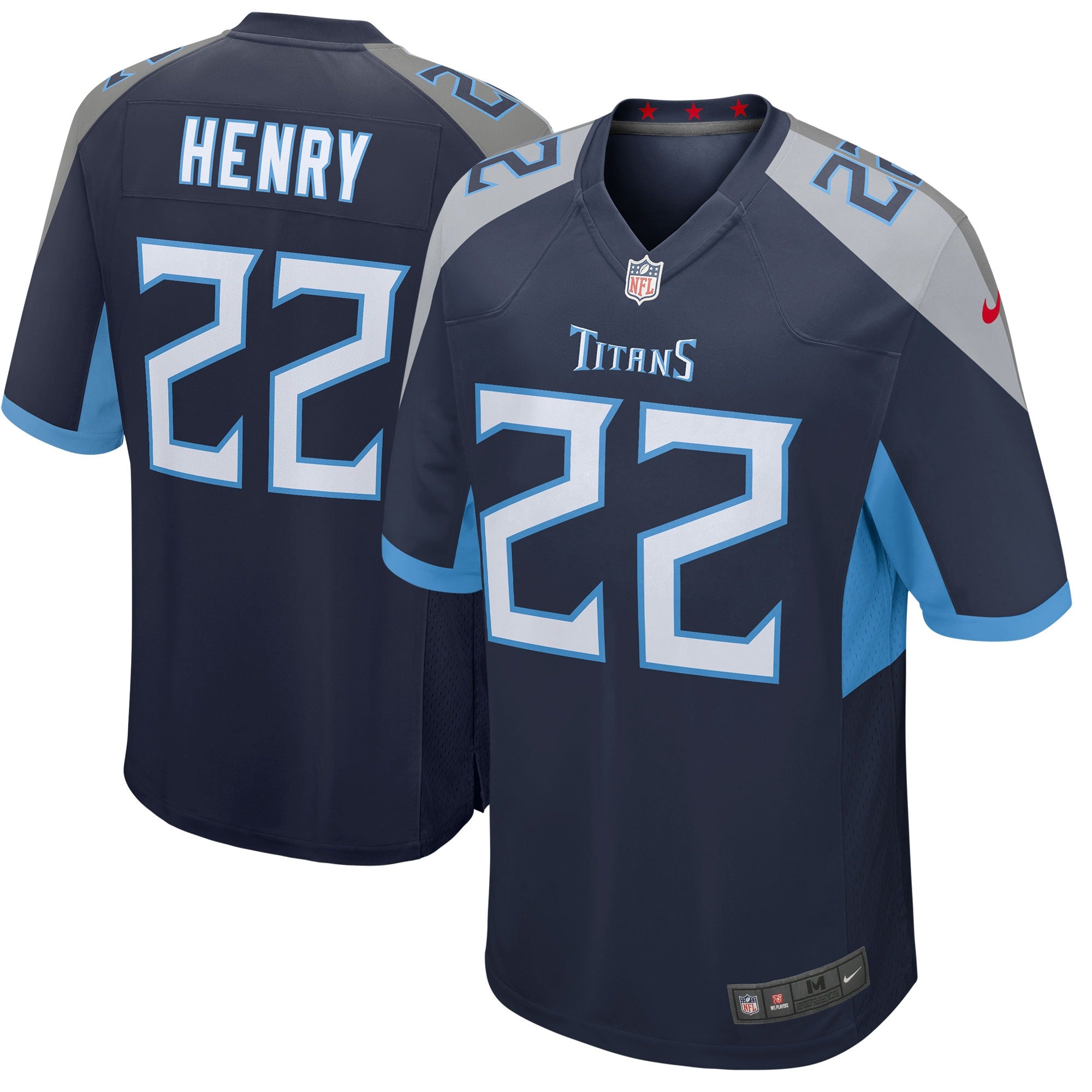 Derrick Henry Tennessee Titans Nike Youth Game Jersey - White/Light Blue/Navy - Image 8