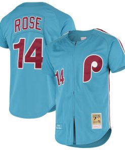 Pete Rose Philadelphia Phillies Cooperstown Collection Authentic Jersey - Light Blue