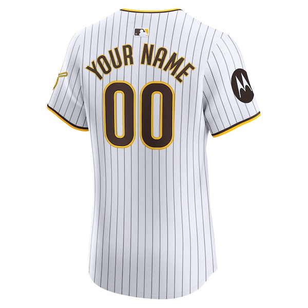 San Diego Padres Nike Home Elite Custom Patch Jersey - White - Image 3