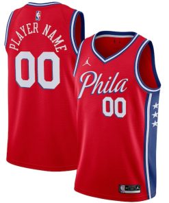 Philadelphia 76ers Jordan Brand Swingman Custom Jersey - Statement Edition - Red