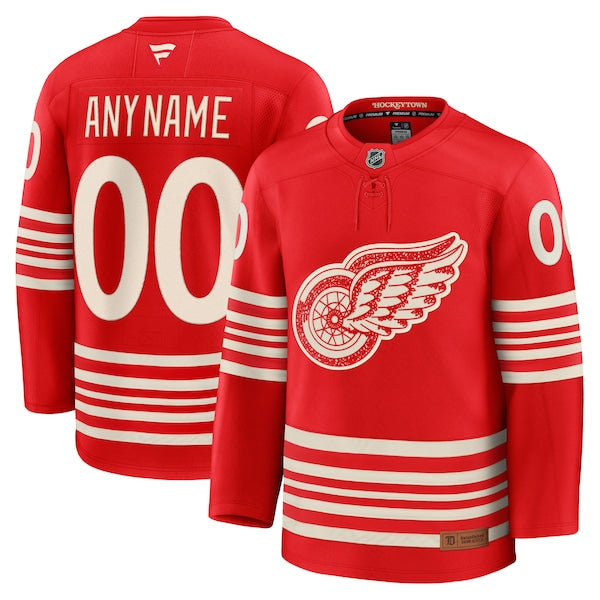 Detroit Red Wings Centennial Premium Custom Jersey - Red