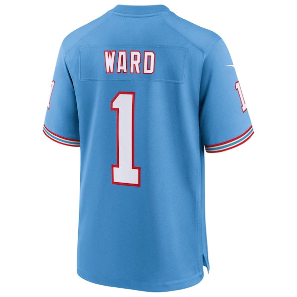 Cameron Ward Tennessee Titans Nike 2025 NFL Draft First Round Pick 2nd Game Jersey - Light Blue/Navy/White - Image 4