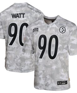 T.J. Watt Pittsburgh Steelers Nike Youth 2024 Salute to Service Game Jersey - Arctic Camo