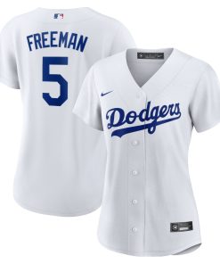 Alternative view of Freddie Freeman Los Angeles Dodgers Nike Women's Alternate Replica Player Jersey - Royal/White