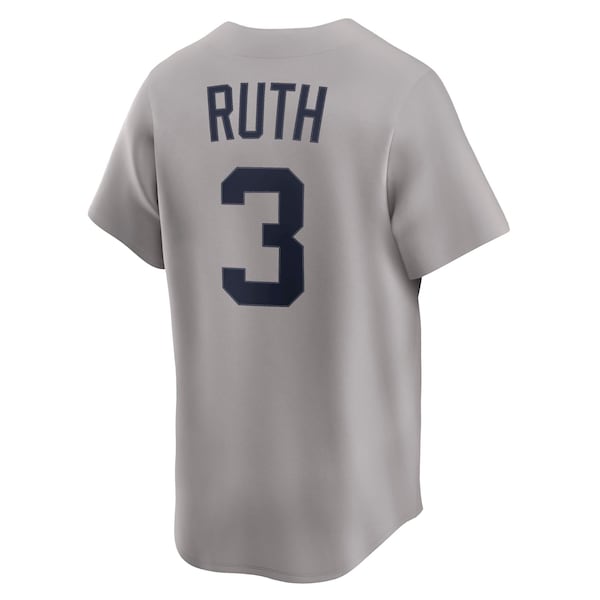 Babe Ruth New York Yankees Nike Throwback Cooperstown Collection Limited Jersey - Gray - Image 3