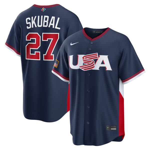 Men's USA Baseball Tarik Skubal Nike 2026 World Baseball Classic Road Stadium Jersey - Navy/White - Image 2