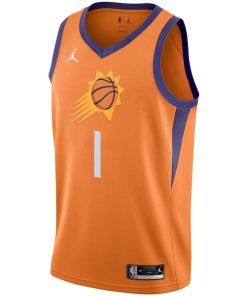 Alternative view of Devin Booker Phoenix Suns Jordan Brand 2020/21 Swingman Jersey - Statement Edition - Orange