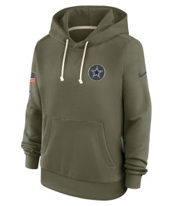 Alternative view of Dallas Cowboys Nike Women's 2025 Salute to Service Sideline Standard Issue Dri-FIT Hoodie - Olive