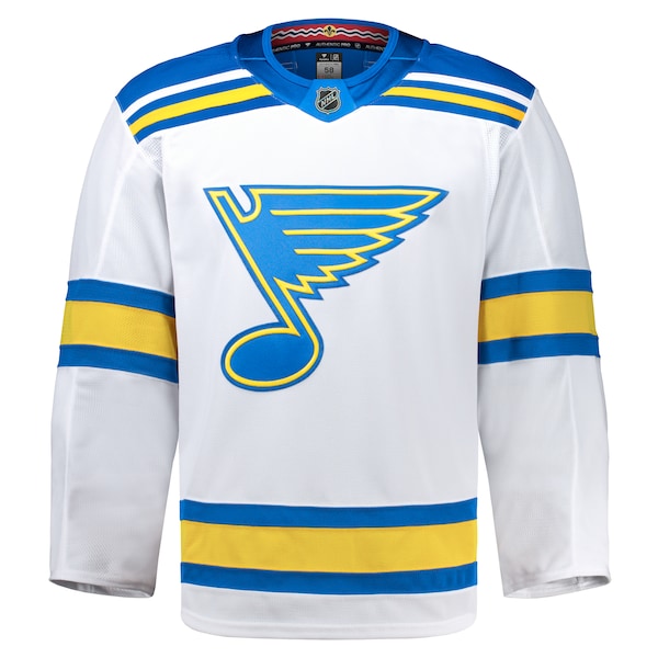 St. Louis Blues Away Authentic Pro Jersey - White/Blue - Image 3