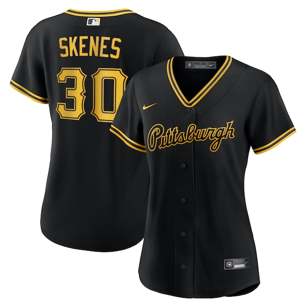 Paul Skenes Pittsburgh Pirates Nike Women's Alternate Replica Player Jersey - Black/White - Image 2