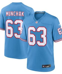 Mike Munchak Tennessee Titans Nike Oilers Throwback Retired Player Game Jersey - Light Blue