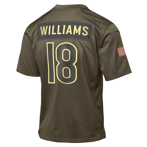 Caleb Williams Chicago Bears Nike Youth 2025 Salute to Service Game Jersey - Olive - Image 3