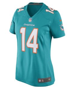 Alternative view of Trent Sherfield Miami Dolphins Nike Women's Game Player Jersey - Aqua