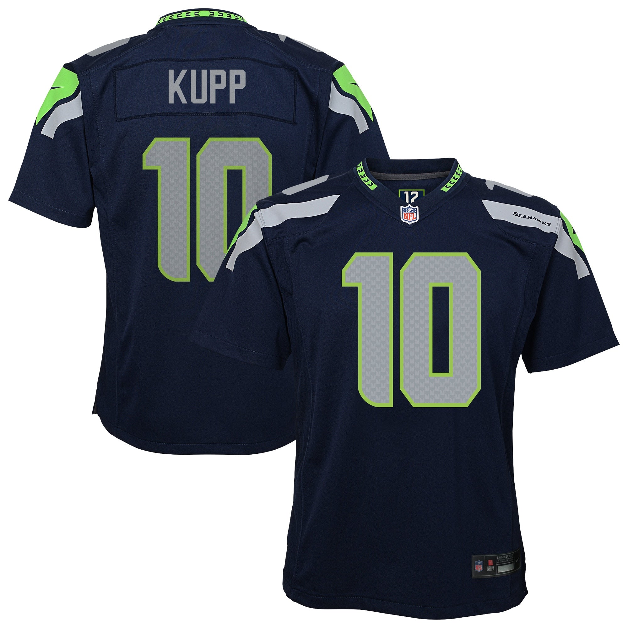 Cooper Kupp Seattle Seahawks Nike Youth Alternate Game Jersey - Neon Green/College Navy - Image 6