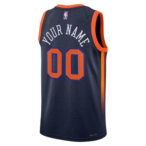 New York Knicks Jordan Brand Unisex 2022/23 Swingman Custom Jersey - Statement Edition - Navy - Image 3