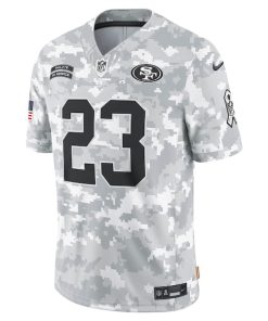 Alternative view of Christian McCaffrey San Francisco 49ers Nike 2024 Salute to Service Limited Jersey - Arctic Camo