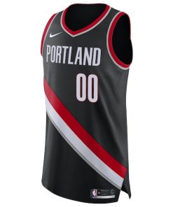 Alternative view of Portland Trail Blazers Nike 2020/21 Authentic Custom Jersey Black - Icon Edition