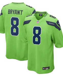 Alternative view of Coby Bryant Seattle Seahawks Nike  Game Jersey - Neon Green/Navy
