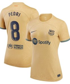 Pedri Barcelona Nike Women's 2022/23 Away Replica Player Jersey - Gold