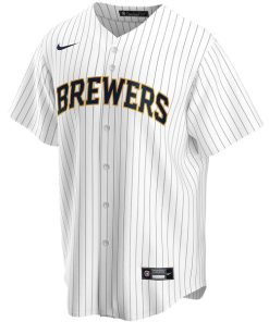 Alternative view of Milwaukee Brewers Nike Alternate Replica Custom Jersey - White