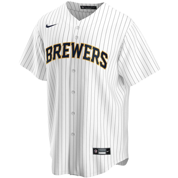Milwaukee Brewers Nike Alternate Replica Custom Jersey - White - Image 2