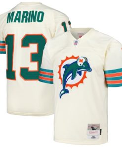 Alternative view of Dan Marino Miami Dolphins Chainstitch Legacy Jersey - Cream
