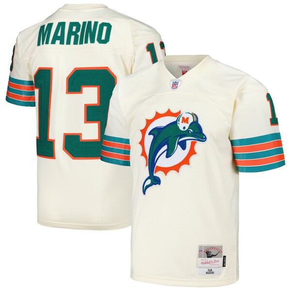 Dan Marino Miami Dolphins Chainstitch Legacy Jersey - Cream - Image 2