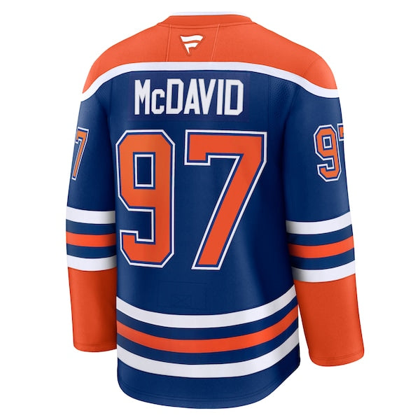 Connor McDavid Edmonton Oilers Home Premium Jersey - Royal/White - Image 4