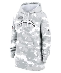 Alternative view of Los Angeles Chargers Nike Women's 2024 Salute To Service Club Fleece Pullover Hoodie - Arctic Camo