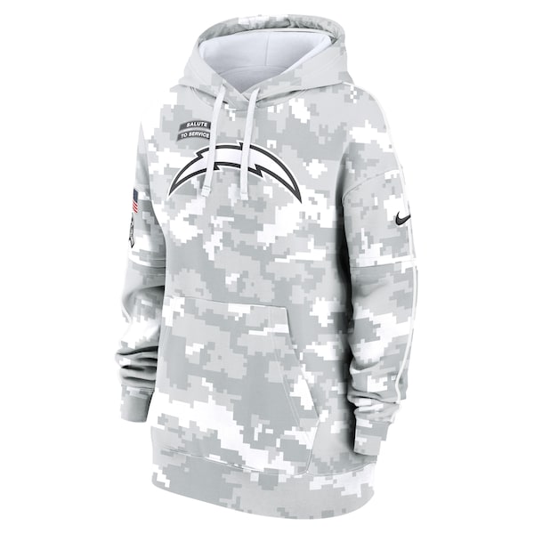 Los Angeles Chargers Nike Women's 2024 Salute To Service Club Fleece Pullover Hoodie - Arctic Camo - Image 2