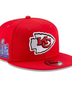 Kansas City Chiefs New Era Super Bowl LVIII Champions Side Patch 9FIFTY Snapback Hat - Red