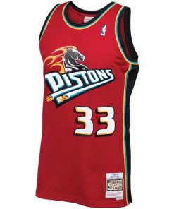 Alternative view of Grant Hill Detroit Pistons 1999/00 Hardwood Classics Swingman Jersey - Red