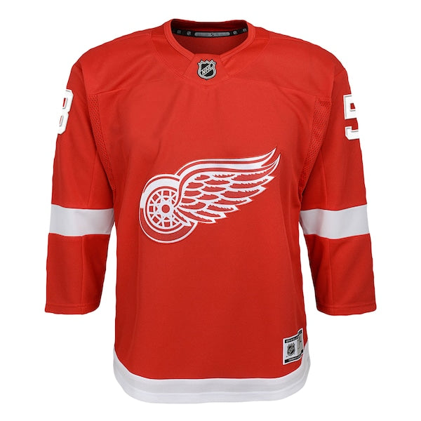 Moritz Seider Detroit Red Wings Youth 2022/23 Premier Player Jersey - Red - Image 2