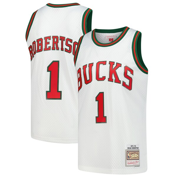 Oscar Robertson Milwaukee Bucks Hardwood Classics Swingman Jersey - White - Image 2