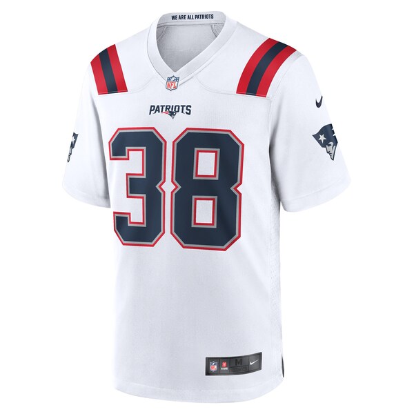Rhamondre Stevenson New England Patriots Nike Game Player Jersey - White/Navy/Red - Image 3