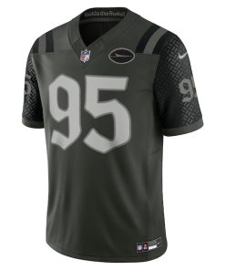 Alternative view of Quinnen Williams New York Jets Nike 2025 Rivalries Collection Limited Jersey - Gotham Green