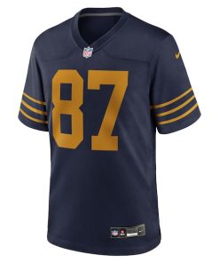 Alternative view of Romeo Doubs Green Bay Packers Nike The 1923 Classic Game Jersey - Navy