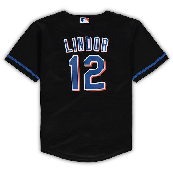 Francisco Lindor New York Mets Nike Toddler Alternate Replica Player Jersey - Black - Image 3
