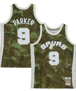 Tony Parker San Antonio Spurs Hardwood Classics 2000/01 Ghost Green Swingman Jersey - Camo