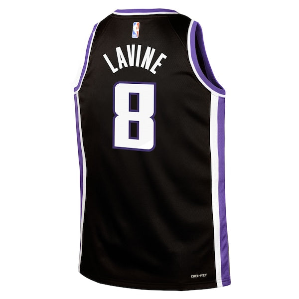 Zach LaVine Sacramento Kings Nike Youth Swingman Jersey - Icon Edition - Black - Image 3