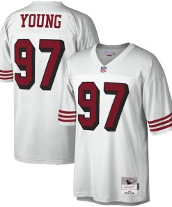 Alternative view of Bryant Young San Francisco 49ers Legacy Replica Jersey - White/Scarlet