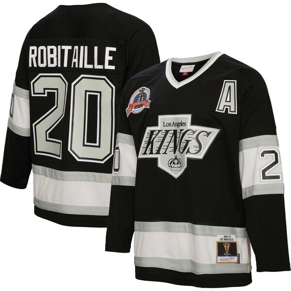 Luc Robitaille Los Angeles Kings Alternate Captain Patch 1992/93 Blue Line Player Jersey - Black - Image 2