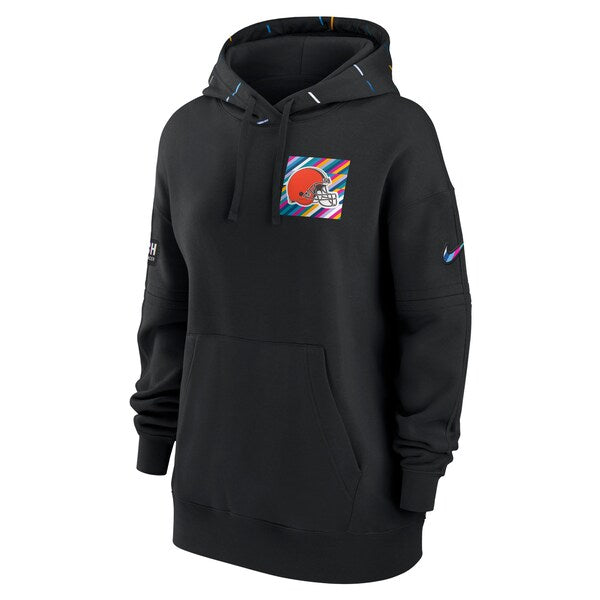 Cleveland Browns Nike Women's 2023 NFL Crucial Catch Club Pullover Hoodie - Black - Image 2
